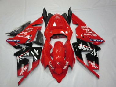 Mejores Carenados Moto Kawasaki ZX10R 2004-2005 - Rojo West
