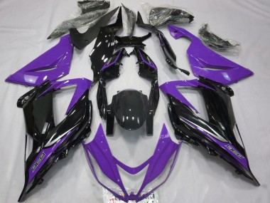 Mejores Carenados Moto Kawasaki ZX6R 2013-2018 - Púrpura Negro Brillante