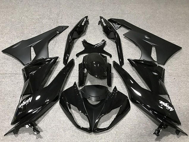 Mejores Carenado Moto Kawasaki ZX6R 2009-2012 - Negro Brillante Negro Mate