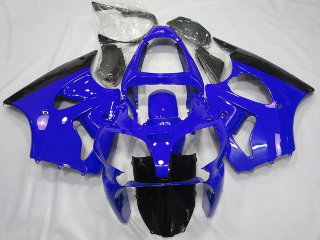 Mejores Carenados Moto Kawasaki ZX6R 2000-2002 - Azul Negro Brillante