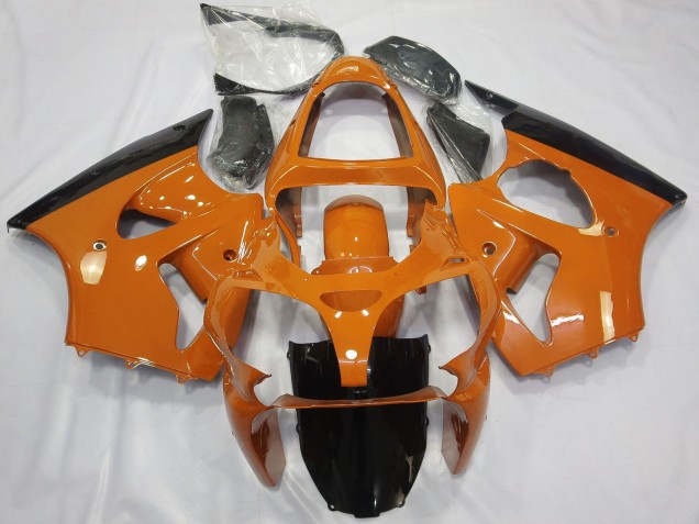 Mejores Carenados Moto Kawasaki ZX6R 2000-2002 - Naranja Negro Brillante