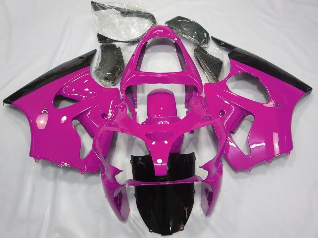 Mejores Carenados Moto Kawasaki ZX6R 2000-2002 - Rosa Negro Brillante
