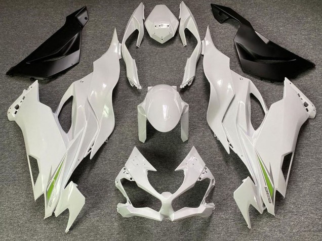 Mejores Carenados Moto Kawasaki ZX6R 2019-2022 - Blanco Perla Verde