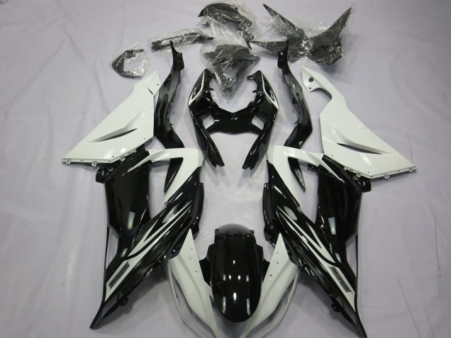 Mejores Carenados Moto Kawasaki ZX6R 2013-2018 - Blanco Negro Brillante