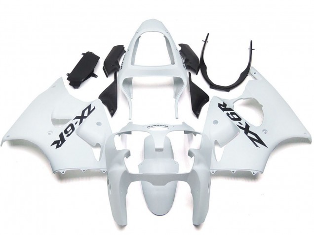 Mejores Carenados Moto Kawasaki ZX6R 2000-2002 - Blanco Brillante