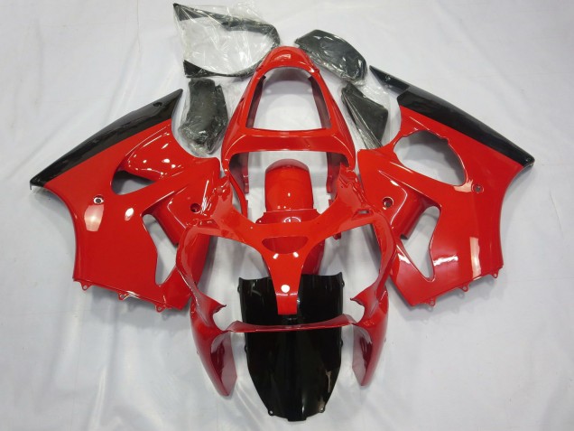 Mejores Carenados Moto Kawasaki ZX6R 2000-2002 - Rojo Negro Brillante