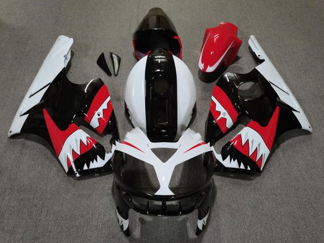 Mejores Carenados Moto Kawasaki ZX12R 2002-2006 - Rojo Negro Blanco Tiburón