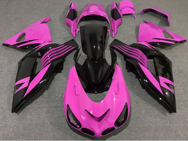 Mejores Carenados Moto Kawasaki ZX14R 2006-2011 - Rosa Negro Brillante