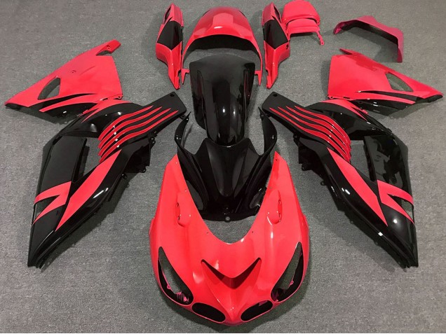 Mejores Carenado Moto Kawasaki ZX14R 2006-2011 - Rojo Negro Brillante