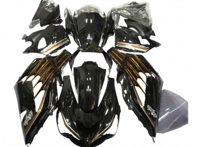 Mejores Carenados Moto Kawasaki ZX14R 2012-2024 - Negro Brillante Naranja