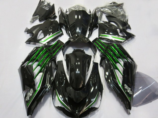 Mejores Carenados Moto Kawasaki ZX14R 2012-2024 - Negro Brillante Verde