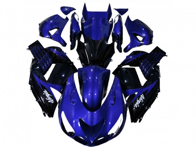 Mejores Carenados Moto Kawasaki ZX14R 2006-2011 - Azul Negro Brillante Blanco Ninja