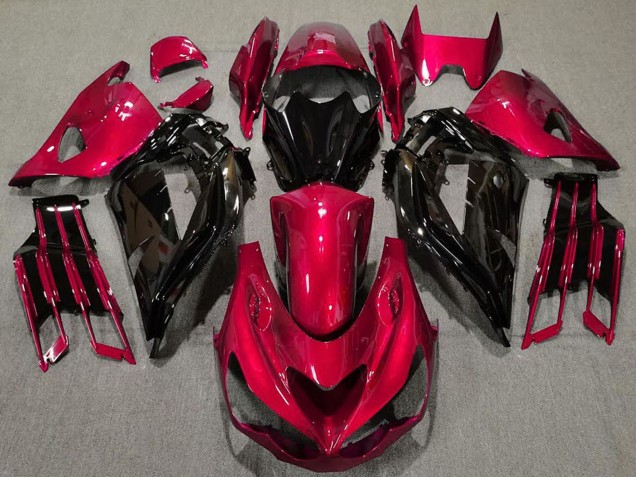 Mejores Carenados Moto Kawasaki ZX14R 2012-2024 - Rojo Negro Brillante