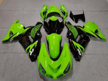Mejores Carenados Moto Kawasaki ZX14R 2006-2011 - Verde Negro Brillante Blanco Ninja