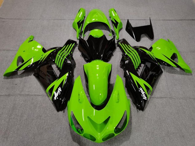 Mejores Carenados Moto Kawasaki ZX14R 2006-2011 - Verde Negro Brillante Blanco Ninja