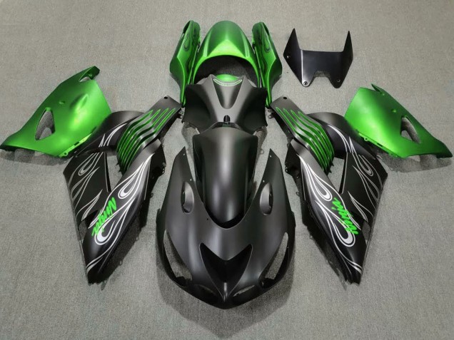 Mejores Carenados Moto Kawasaki ZX14R 2006-2011 - Verde Negro Mate