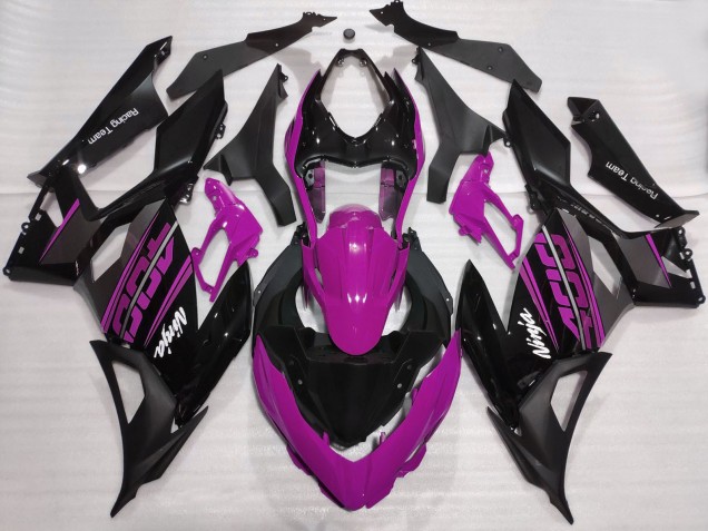 Mejores Carenados Moto Kawasaki Ninja 400 2018-2024 - Púrpura Negro Brillante Negro Mate OEM Estilo