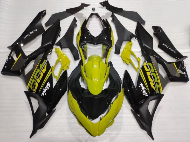 Mejores Carenados Moto Kawasaki Ninja 400 2018-2024 - Amarillo Negro Brillante Negro Mate OEM Estilo