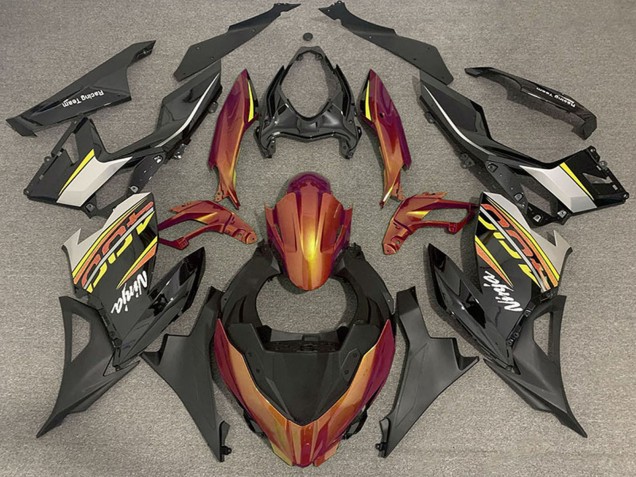 Mejores Carenados Moto Kawasaki Ninja 400 2018-2024 - Naranja Negro Brillante Negro Mate OEM Estilo