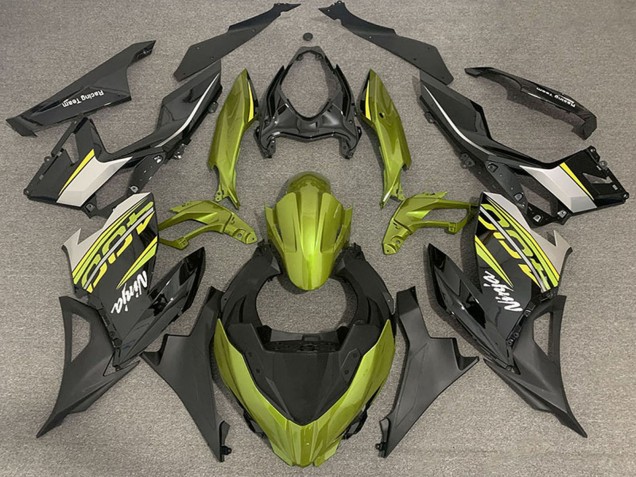 Mejores Carenados Moto Kawasaki Ninja 400 2018-2024 - Amarillo Líquido Negro Brillante Negro Mate OEM Estilo
