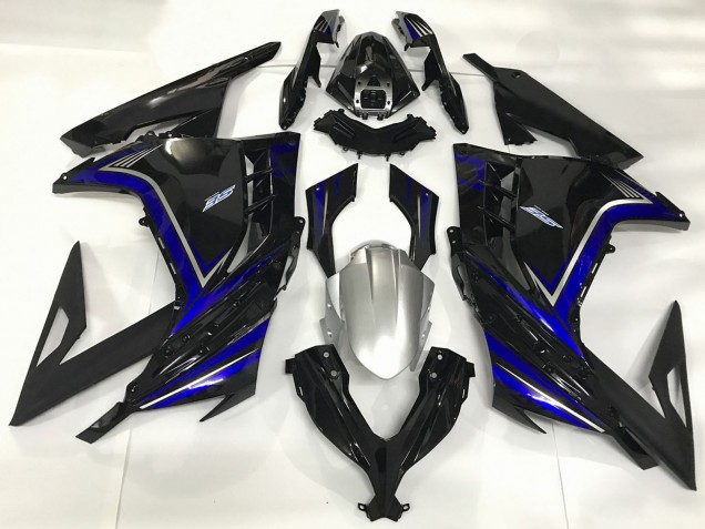 Mejores Carenados Moto Kawasaki Ninja 300 2013-2024 - Negro Brillante Azul
