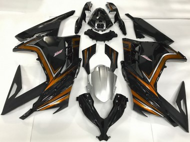 Mejores Carenados Moto Kawasaki Ninja 300 2013-2024 - Negro Brillante Naranja