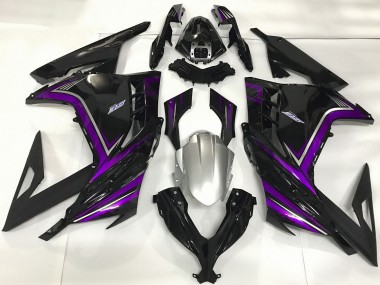 Mejores Carenados Moto Kawasaki Ninja 300 2013-2024 - Negro Brillante Púrpura