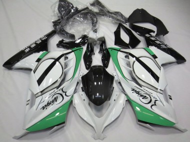 Mejores Carenados Moto Kawasaki Ninja 300 2013-2024 - Blanco Brillante Verde Negro