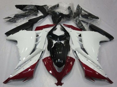 Mejores Carenados Moto Kawasaki Ninja 300 2013-2024 - Blanco Rojo Granate Negro