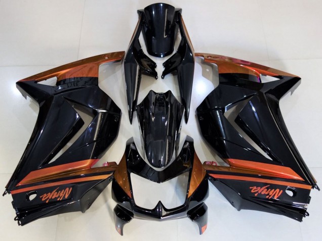 Mejores Carenados Moto Kawasaki Ninja 250 2008-2012 - Negro Brillante Naranja