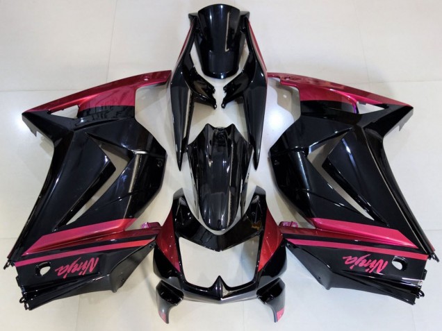 Mejores Carenados Moto Kawasaki Ninja 250 2008-2012 - Negro Brillante Rojo
