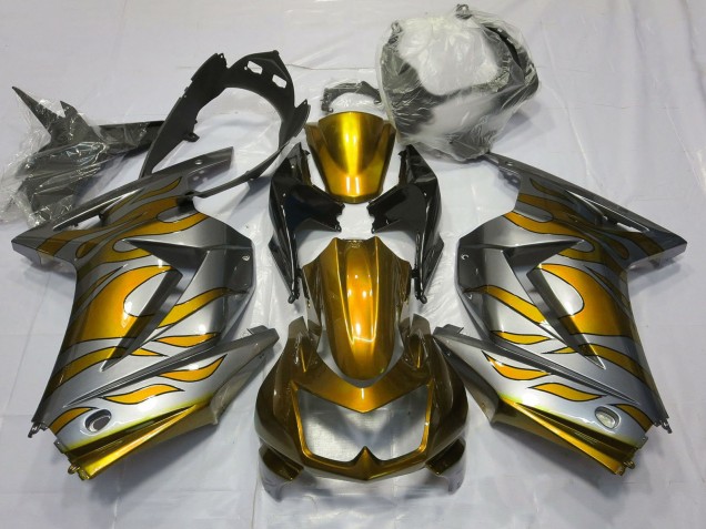Mejores Carenados Moto Kawasaki Ninja 250 2008-2012 - Plata Oro Llama