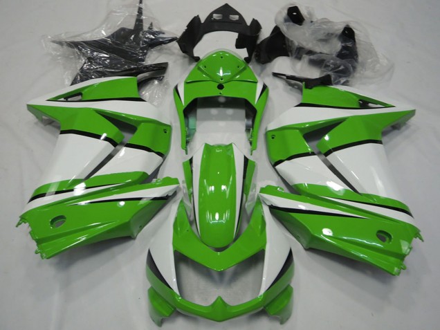 Mejores Carenados Moto Kawasaki Ninja 250 2008-2012 - Blanco Verde Negro