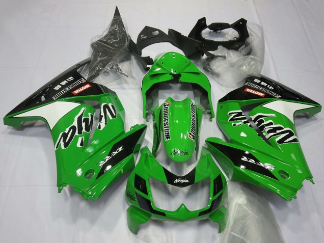 Mejores Carenados Moto Kawasaki Ninja 250 2008-2012 - Verde Blanco Negro