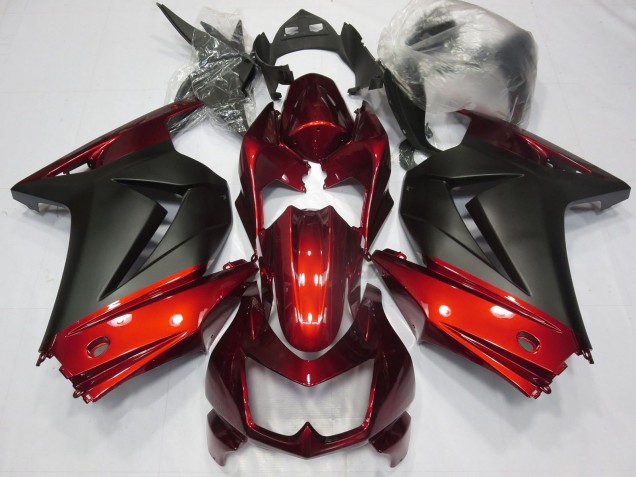 Mejores Carenados Moto Kawasaki Ninja 250 2008-2012 - Rojo Negro Mate