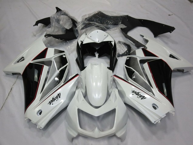 Mejores Carenados Moto Kawasaki Ninja 250 2008-2012 - Blanco Negro Brillante