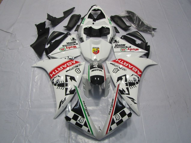 Mejores Carenados Moto Yamaha R1 2012-2014 - Blanco Rojo Verde Negro Abarth Wudy Motul