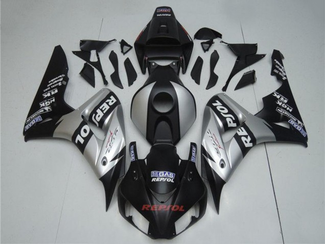 Mejores Carenados Moto Honda CBR1000RR 2004-2005 - Plata Negro Brillante Repsol
