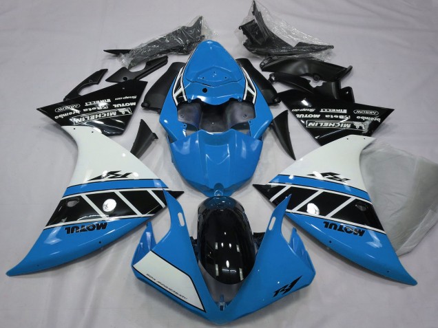 Mejores Carenados Moto Yamaha R1 2012-2014 - Azul Blanco Negro Brillante