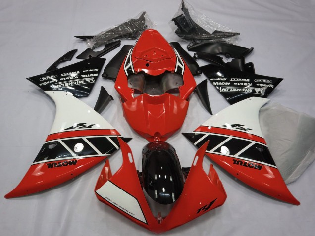 Mejores Carenados Moto Yamaha R1 2012-2014 - Rojo Blanco Negro Brillante
