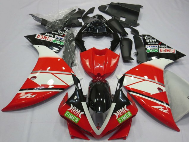 Mejores Carenados Moto Yamaha R1 2012-2014 - Rojo Blanco Negro Fimer