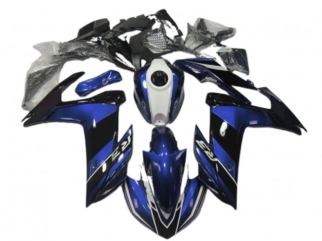 Mejores Carenados Moto Yamaha R3 2015-2018 - Azul Blanco Negro Brillante