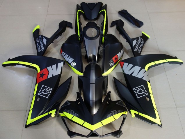 Mejores Carenados Moto Yamaha R3 2015-2018 - Amarillo Gris Negro Mate Estrella