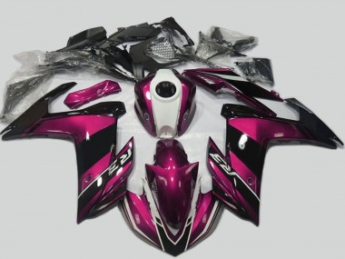 Mejores Kits Carenado Moto Yamaha R3 2015-2018 - Púrpura Blanco Negro Brillante