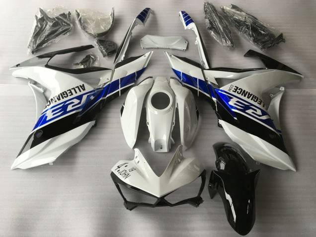 Mejores Carenados Moto Yamaha R3 2015-2018 - Blanco Azul Negro