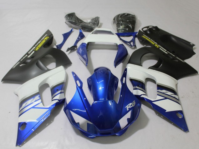 Mejores Carenados Moto Yamaha R6 1998-2002 - Blanco Azul Negro Mate Amarillo