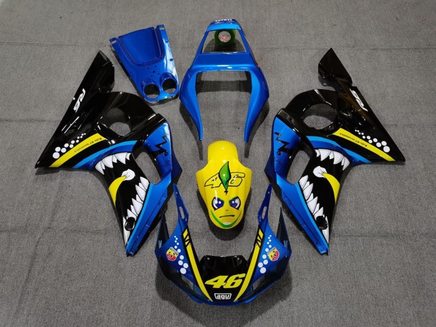 Mejores Carenados Moto Yamaha R6 1998-2002 - Azul Amarillo Negro Tiburón 46