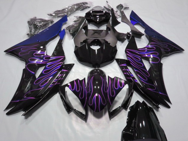 Mejores Carenados Moto Yamaha R6 2008-2016 - Azul Negro Brillante Púrpura Llama