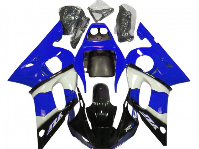 Mejores Carenados Moto Yamaha R6 1998-2002 - Azul Blanco Negro Brillante