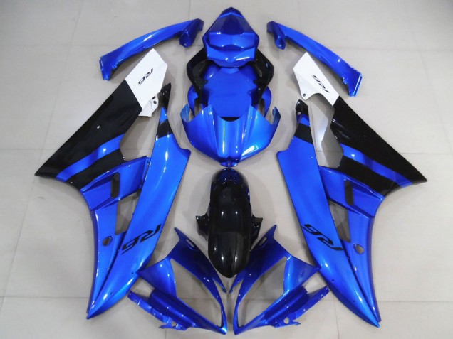 Mejores Carenados Moto Yamaha R6 2006-2007 - Blanco Azul Negro Brillante